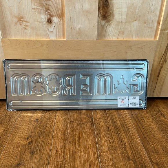 New Set of 2 Large Arcade Pac Man Galaga Metal Wall Art Sign Man Cave Open Road - Picture 4 of 8